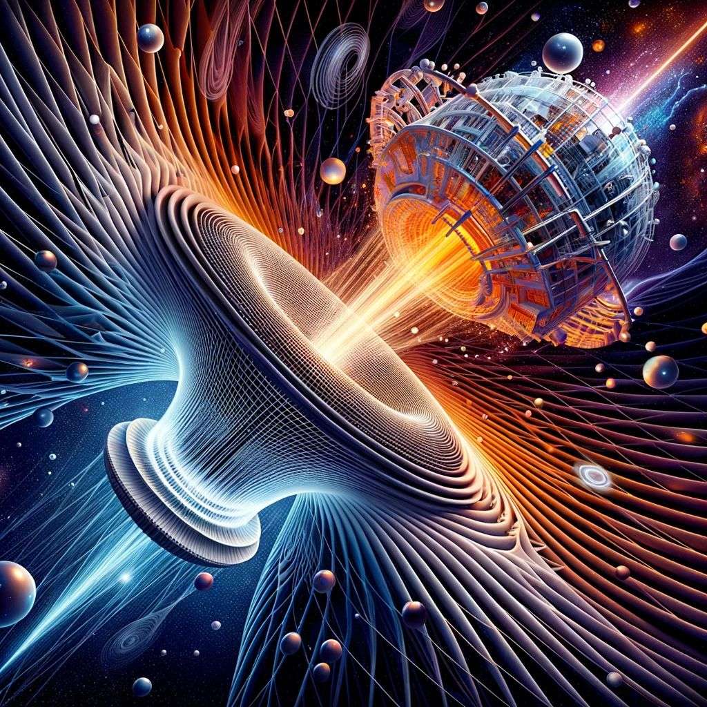 the discovery of gravity, particle explosion, digital art